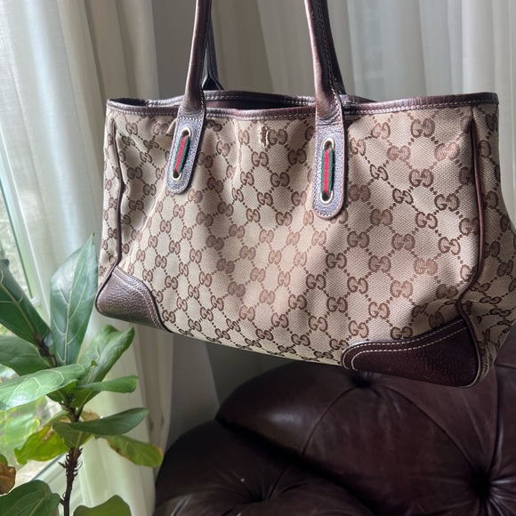 Gucci Canvas Tote + matching wallet - Picture 1 of 16